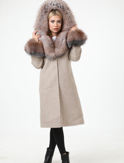 Alpaca Frost Hooded Coat